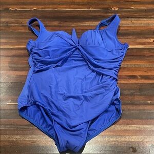 Miraclesuit Ruched One-Piece Swimsuit in Cobalt Blue